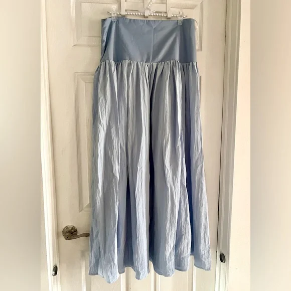 COMMENSE Solid High-Waisted Ruffle Pleated Maxi Skirt - Picture 9 of 11